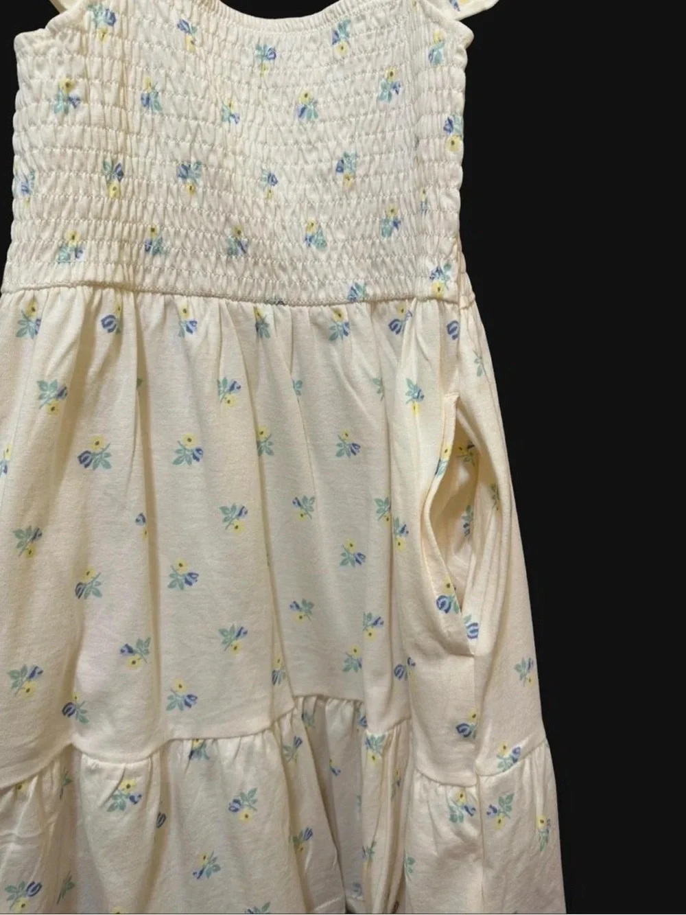 Old Navy Light Blue Floral Smocked Sundress with Yellow & Blue Flowers